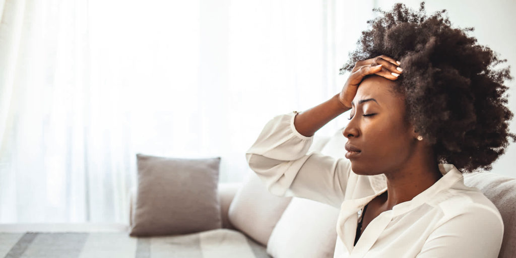 African American woman stressed