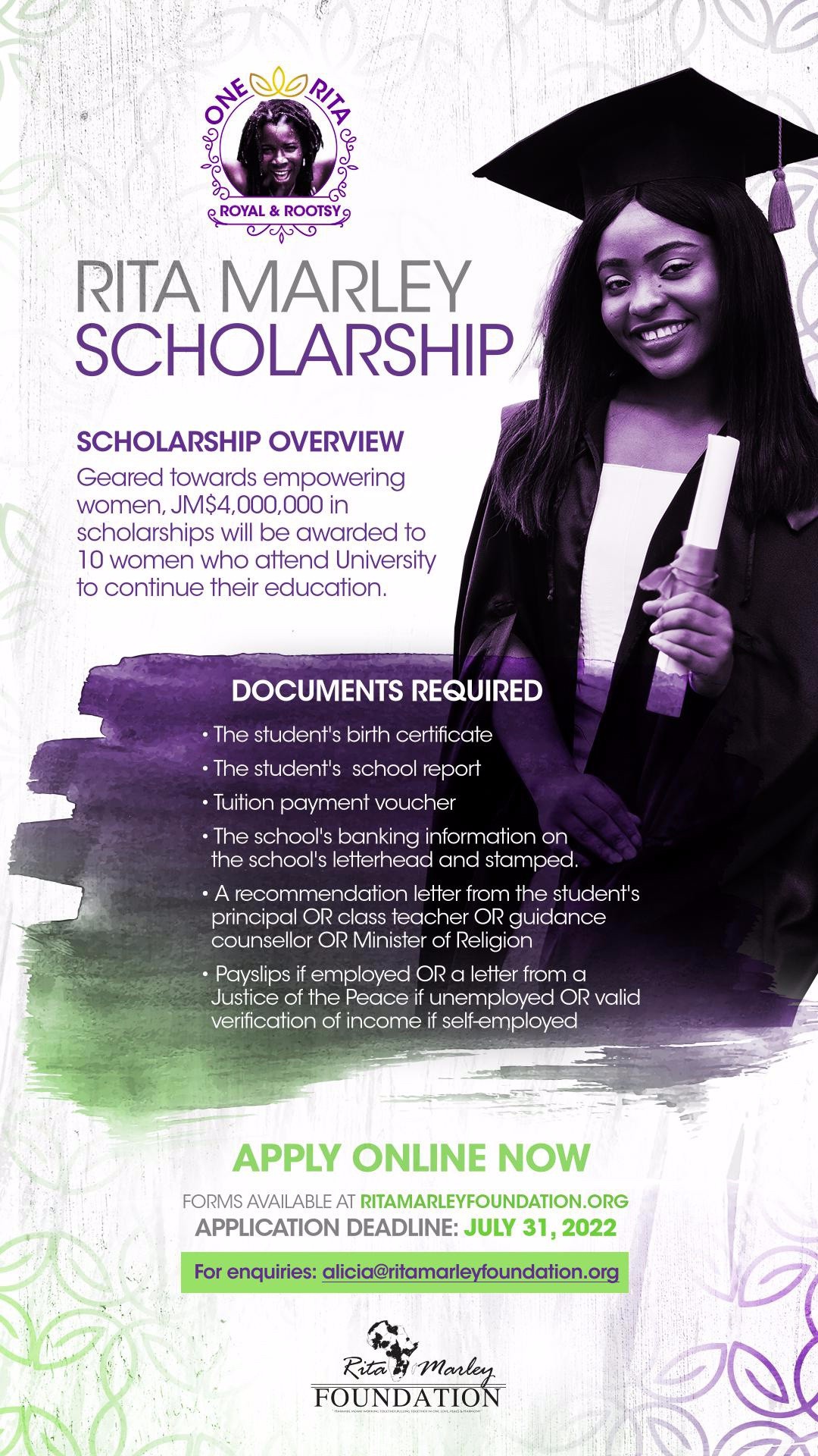 Rita Marley Foundation Scholarship